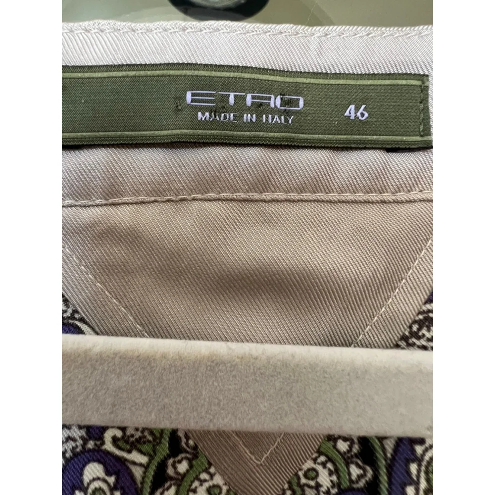 Women's Etro Paisley Silk Blend Tank Top Size 10 Gray Beige Purple - Picture 3 of 5